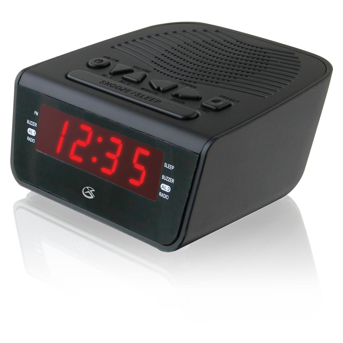 GPX Dual Alarm Clock Radio w/0.6" Display
