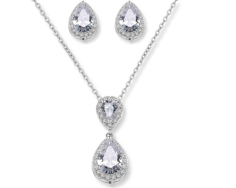 Completely Bella CZ Teardrop Jewelry Set
