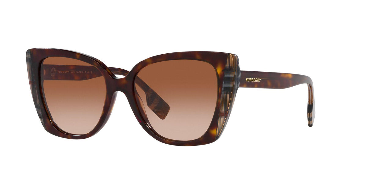 Burberry Meryl Sunglasses - Dark Havana/Check Brown