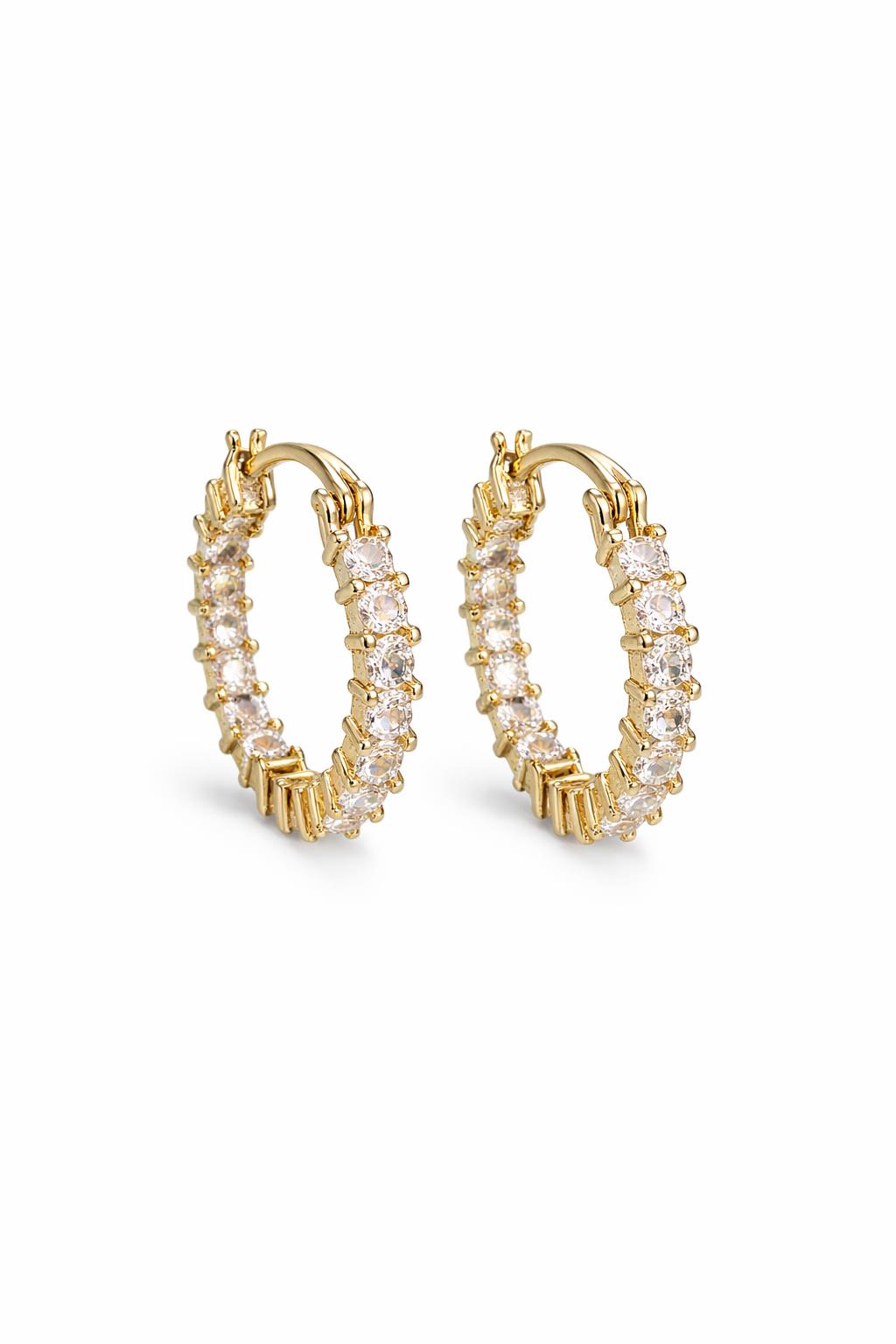 Completely Bella 18 K Gold Plated Eternity Hoop Earrings