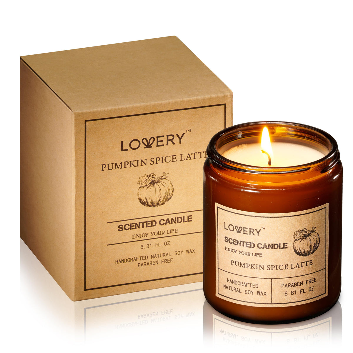 Lovery Pumpkin Spice Latte Aromatherapy Candles Size 3 Pieces