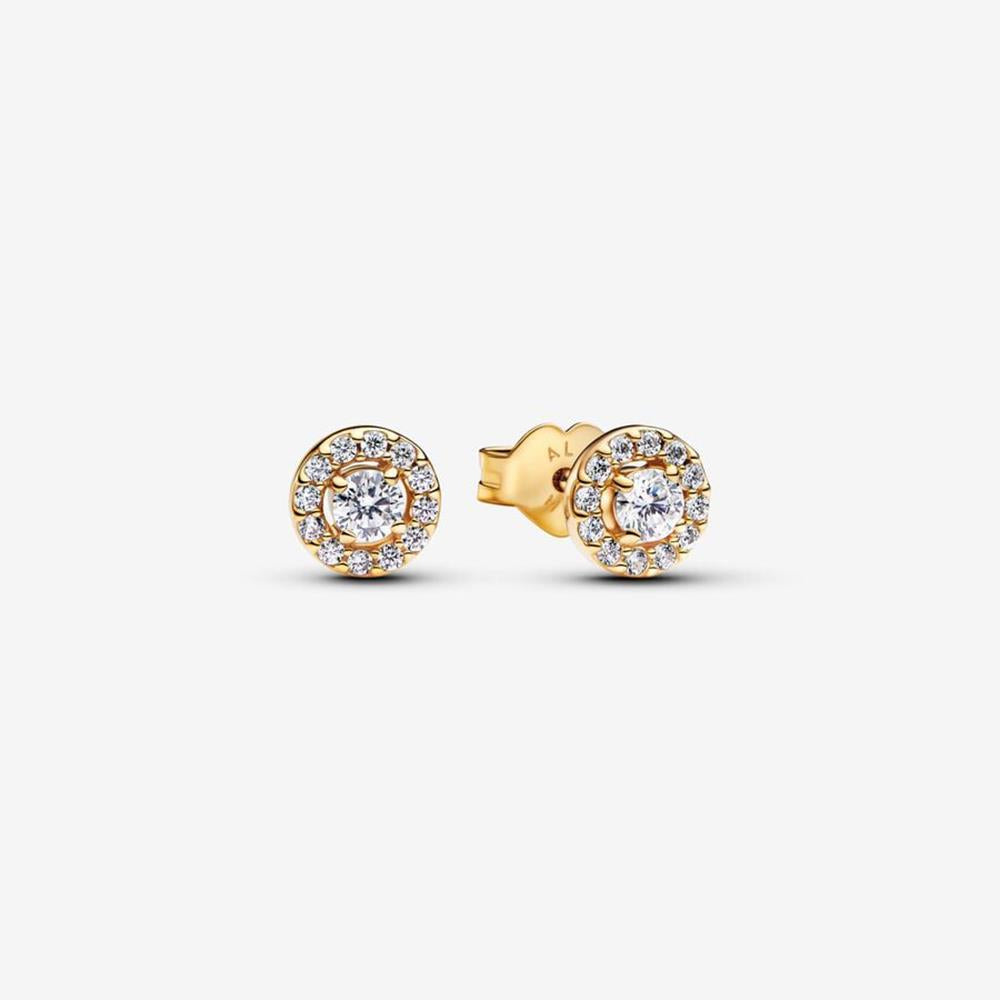 Pandora Round Pav Halo Stud Earrings