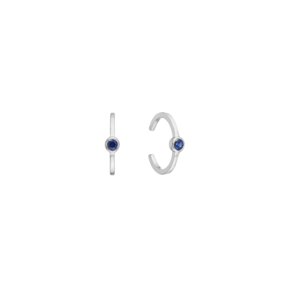 HAWLEY ST 2mm Bezel Sapphire Earring Cuffs