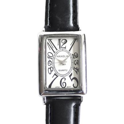 Completely Bella Men's Black Leather Tank Style Watch
