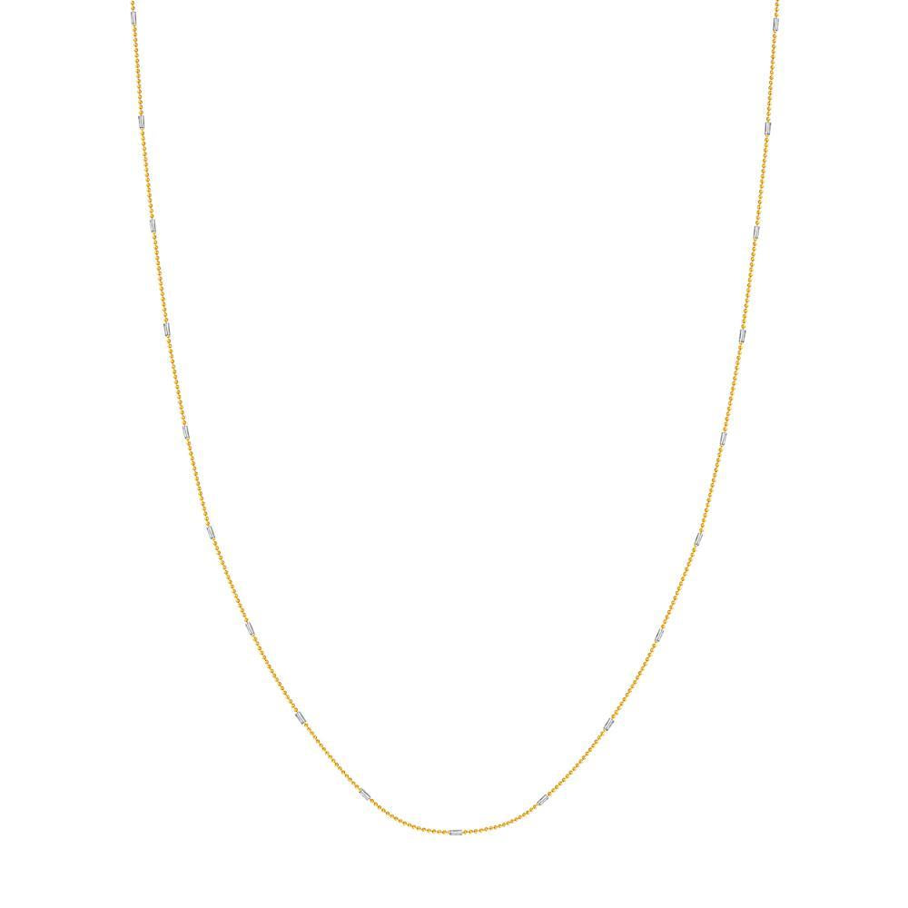 HAWLEY ST 0.95mm Two-Tone Barrel Saturn Chain 18" Necklace with Lobster Lock