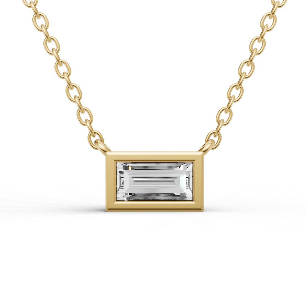 Prestige Boutique Diamonds Baguette Lab Diamond Solitaire Pendant Size 0.5 CTW
