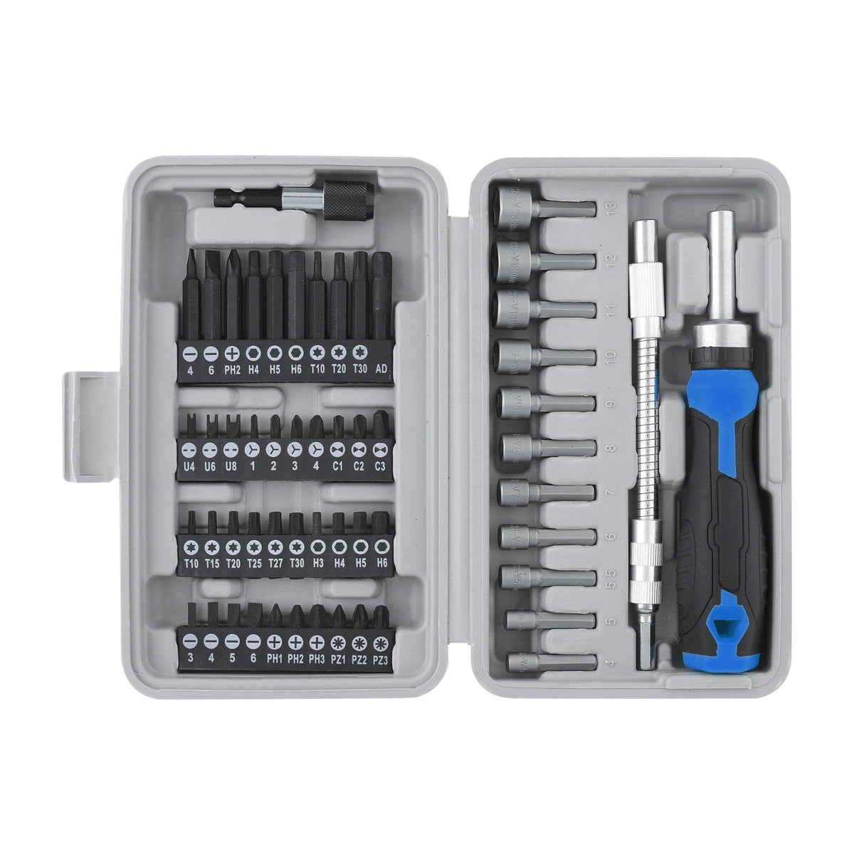 Apollo Tools 54pc 1/4" Screwdriver & Nut Driver Bit Set - Complete Home Tool Set