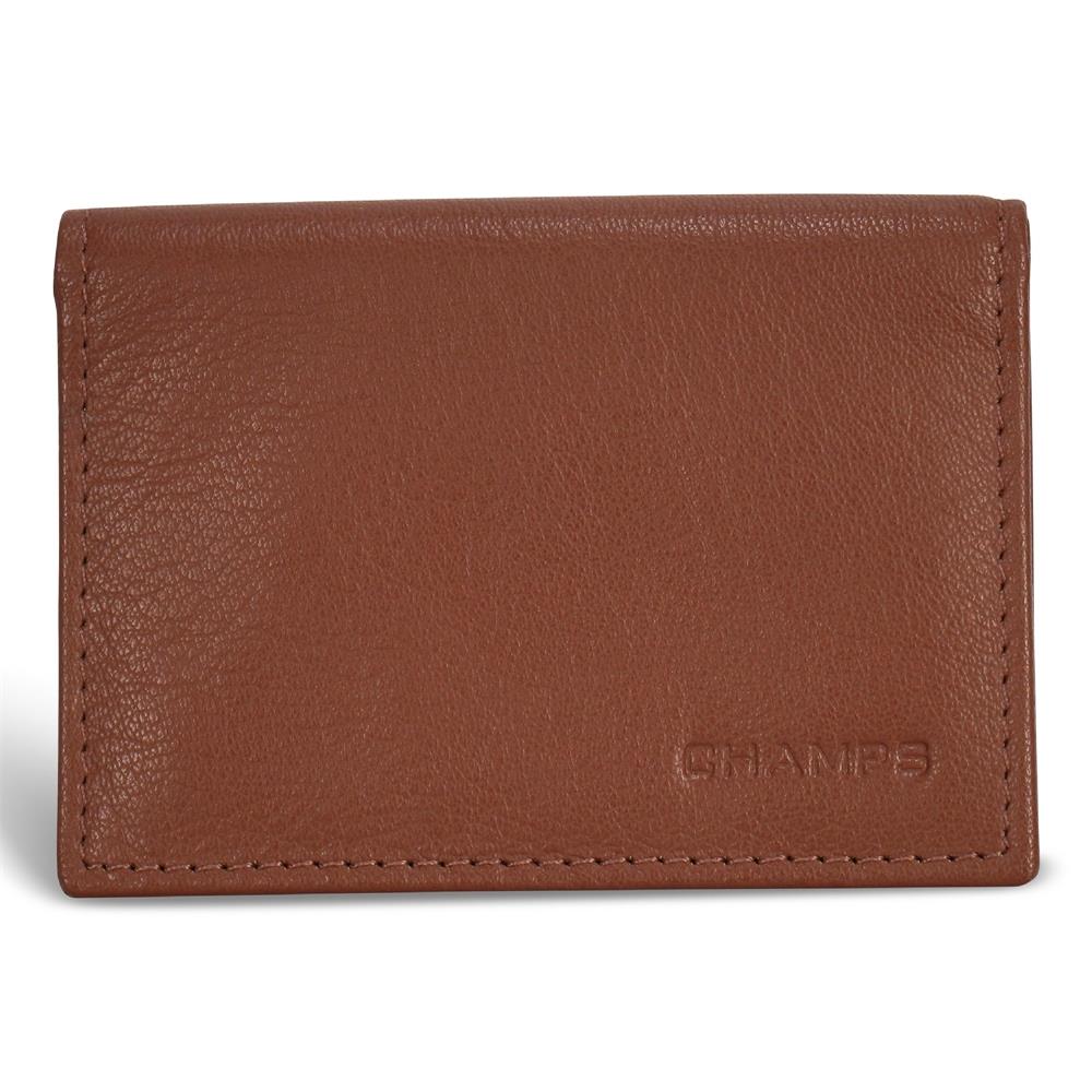 Champs Luggage Onyx Leather Card Case Size 4"x3"