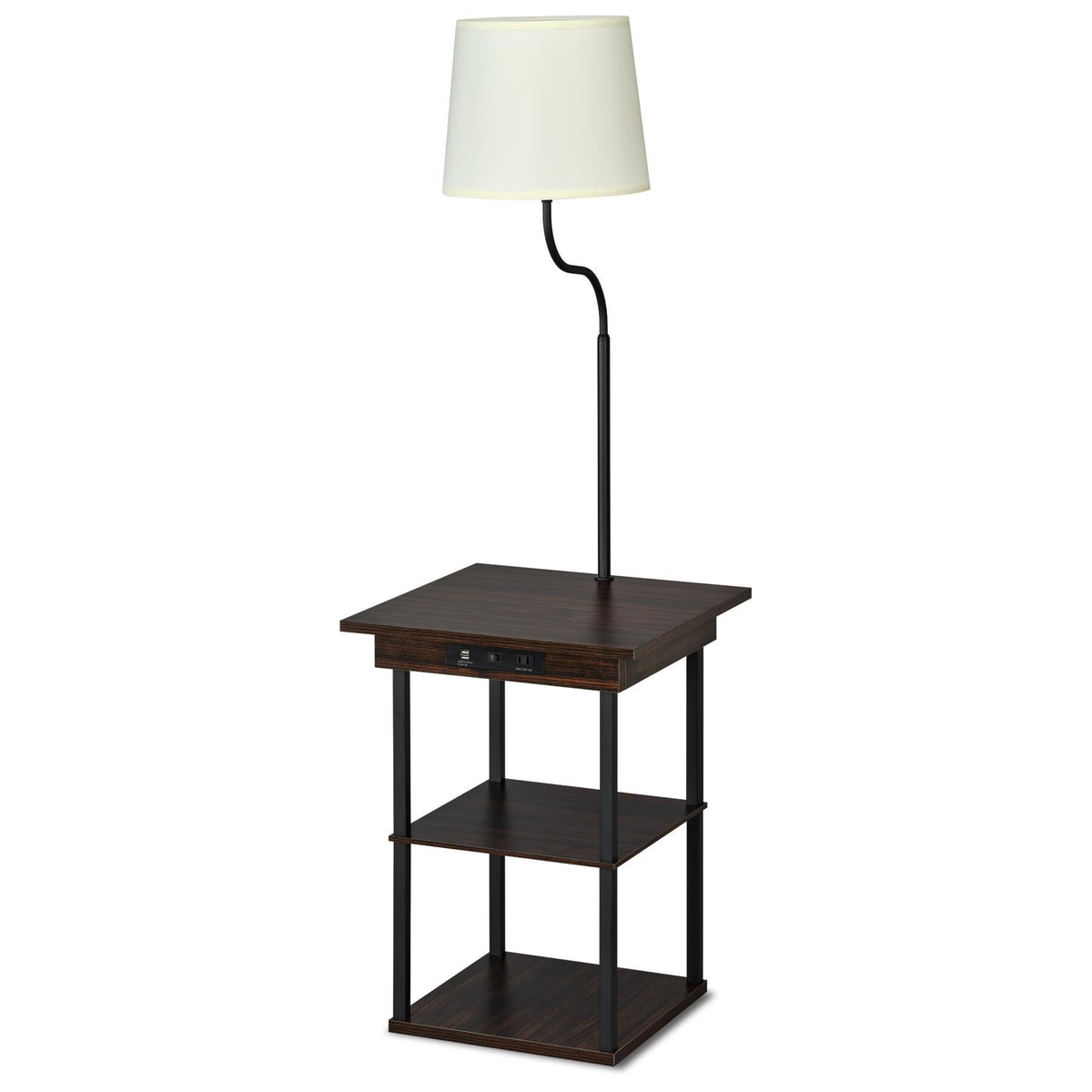 GPX DecorTech End Table with Lamp and Power Station