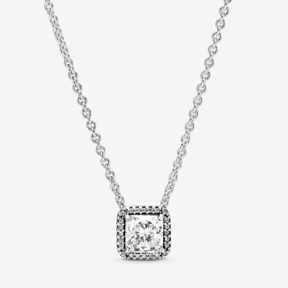 Pandora Square Sparkle Halo Necklace