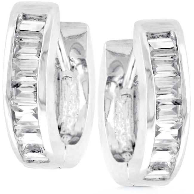 Completely Bella Baguette CZ Hinge Earrings