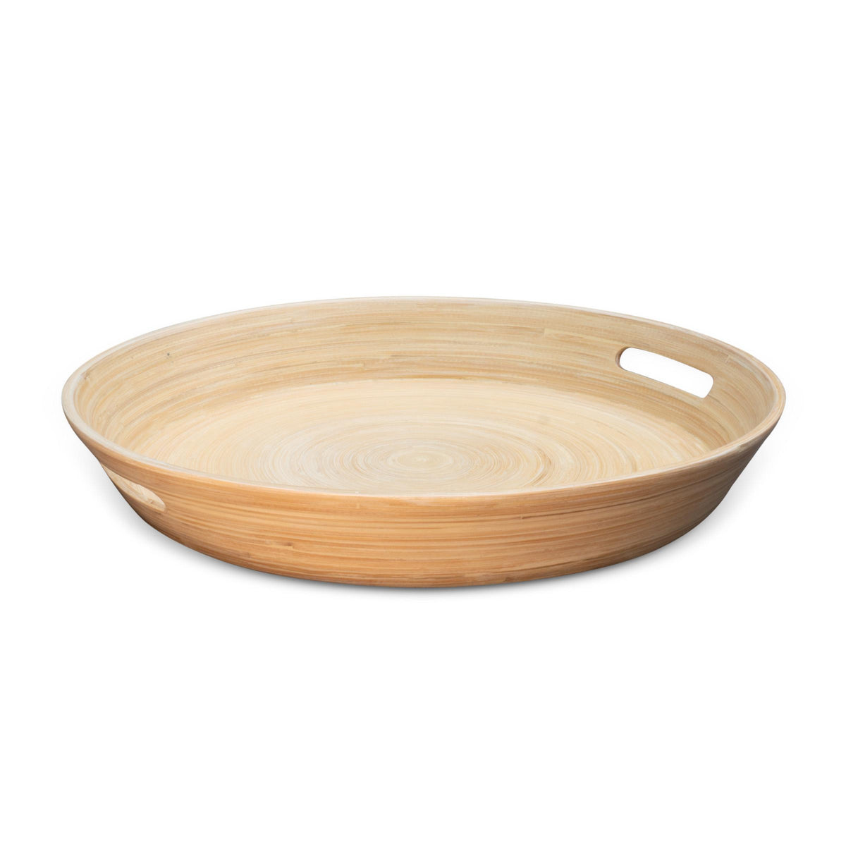 KitchenSupply LEXA - 16-Inch Bamboo Serving Tray w/Handles - Natural Bamboo