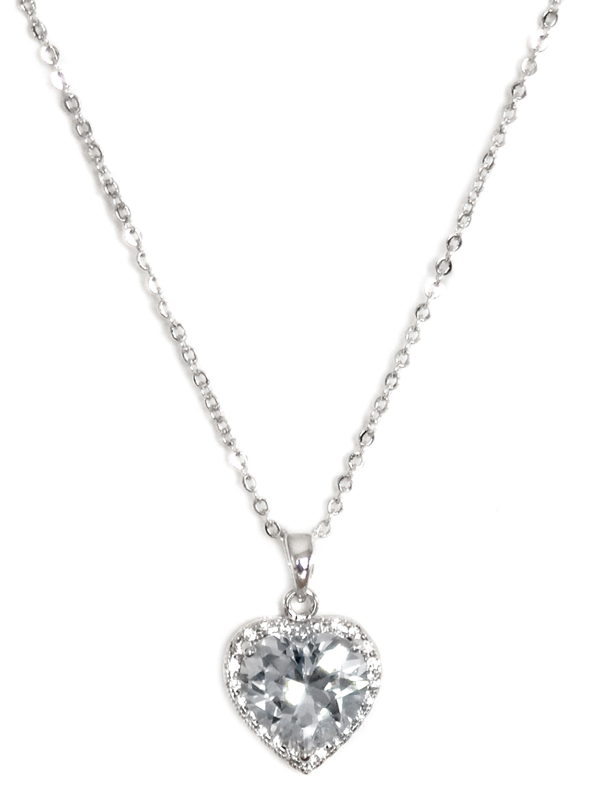 DKD CZ Solitaire Heart Necklace