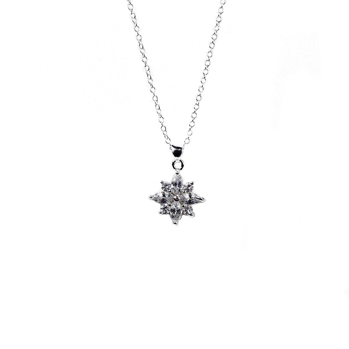 Completely Bella Crystal Flower Pendant Necklace