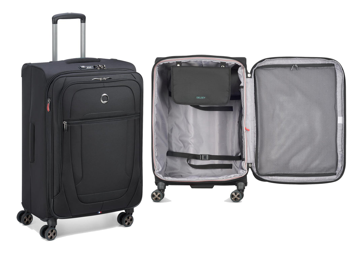 Delsey Luggage Helium DLX Softside 25" Exp. Spinner Upright - Black