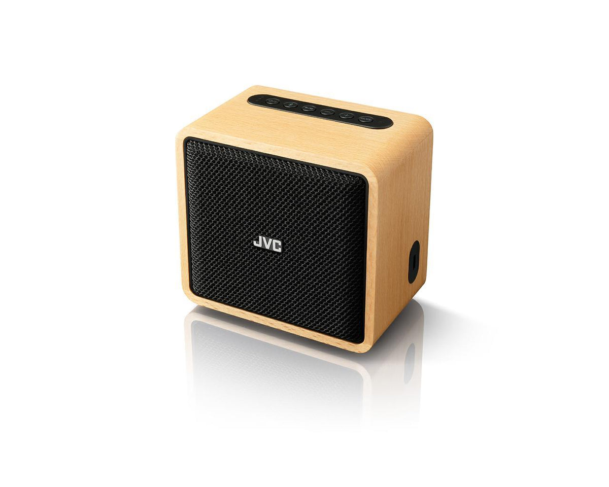 JVC Rich Sound, Deep Bass Bluetooth Speaker with Natural Wood Finish