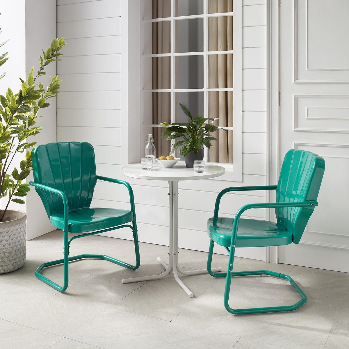 Crosley Outdoor Ridgeland 3Pc Retro Outdoor Bistro Set