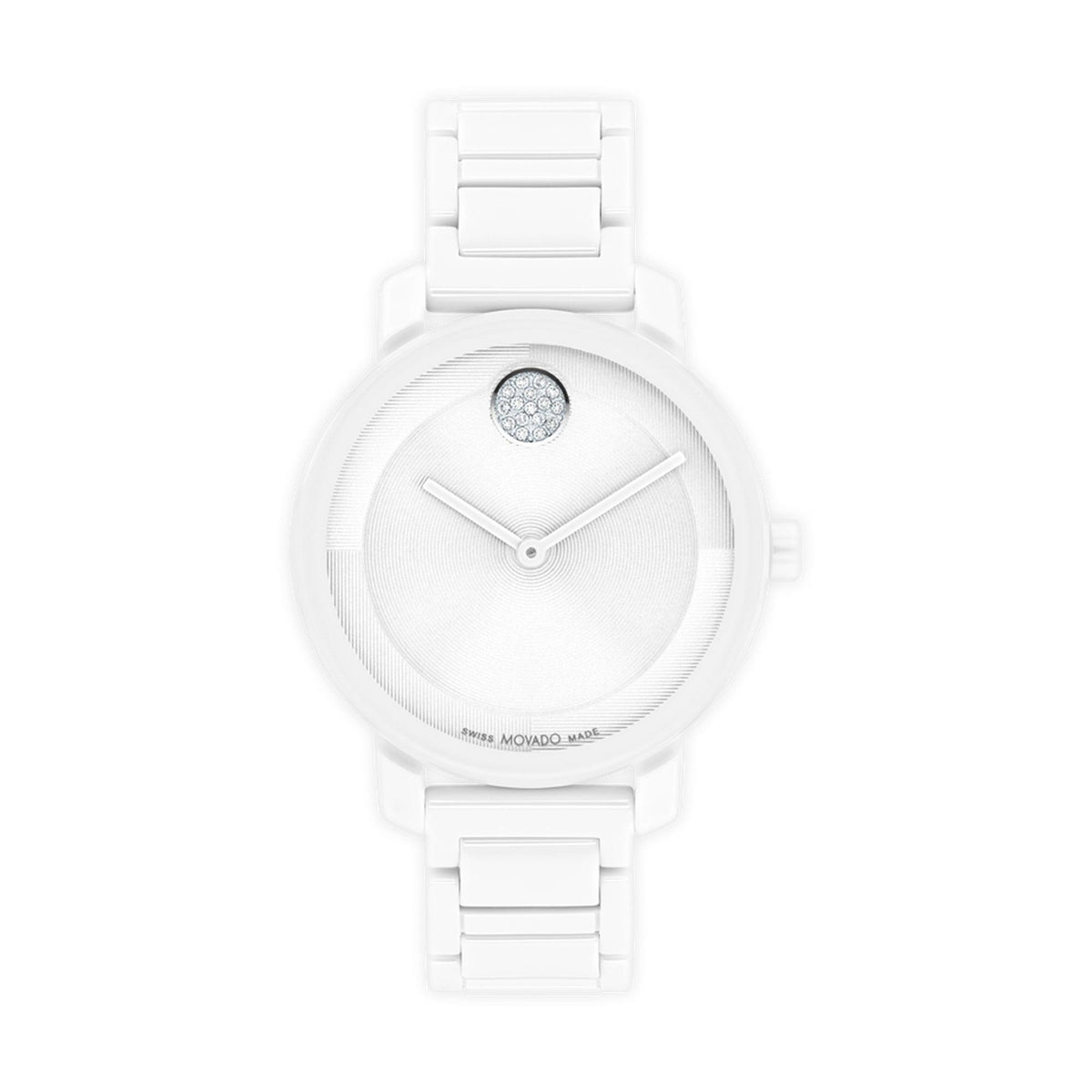 Movado Ladies Bold Evolution 2.0 White Ceramic Watch White Dial