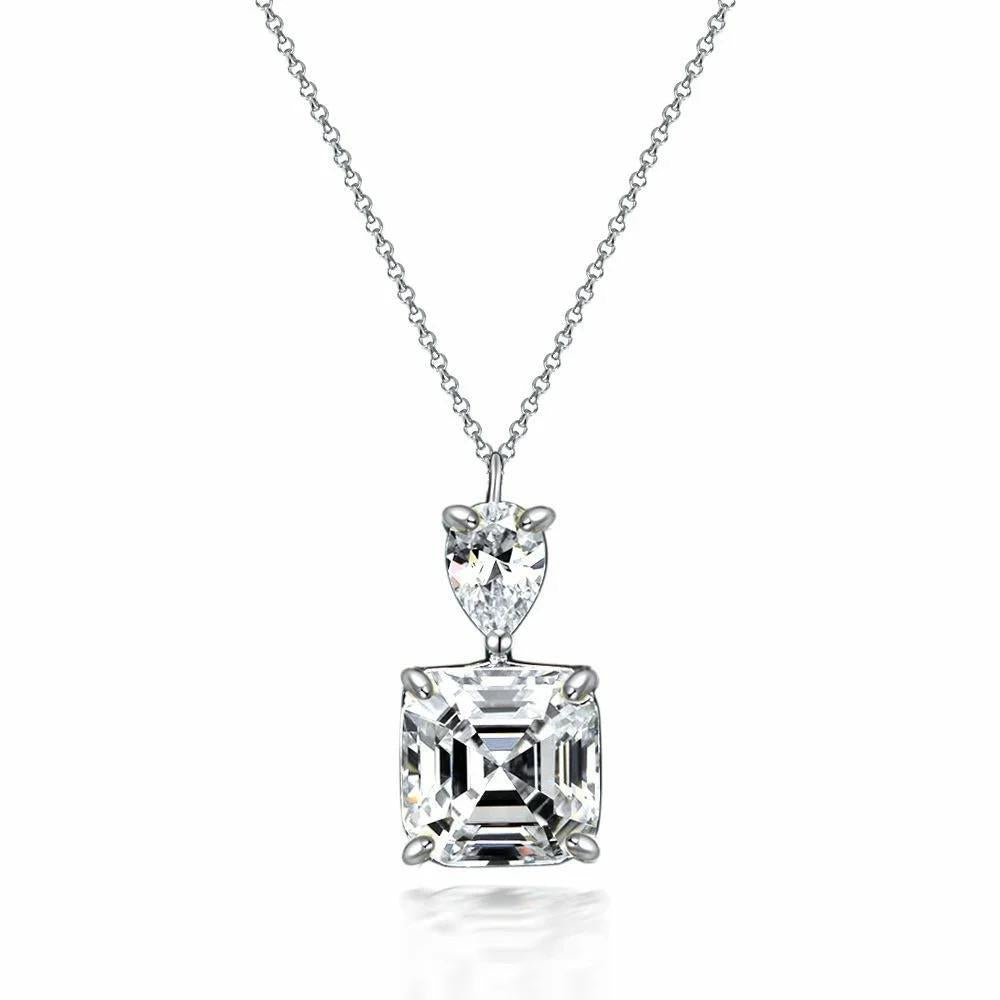 Anna Zuckerman Gabriella 5 Carat Asscher Cut Necklace