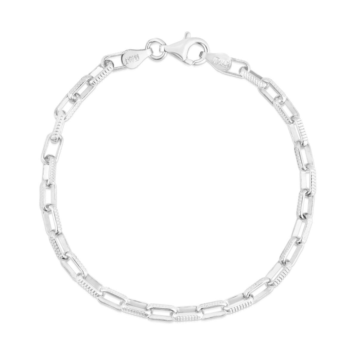 Jilco Inc Diamond Cut Paperclip Bracelet