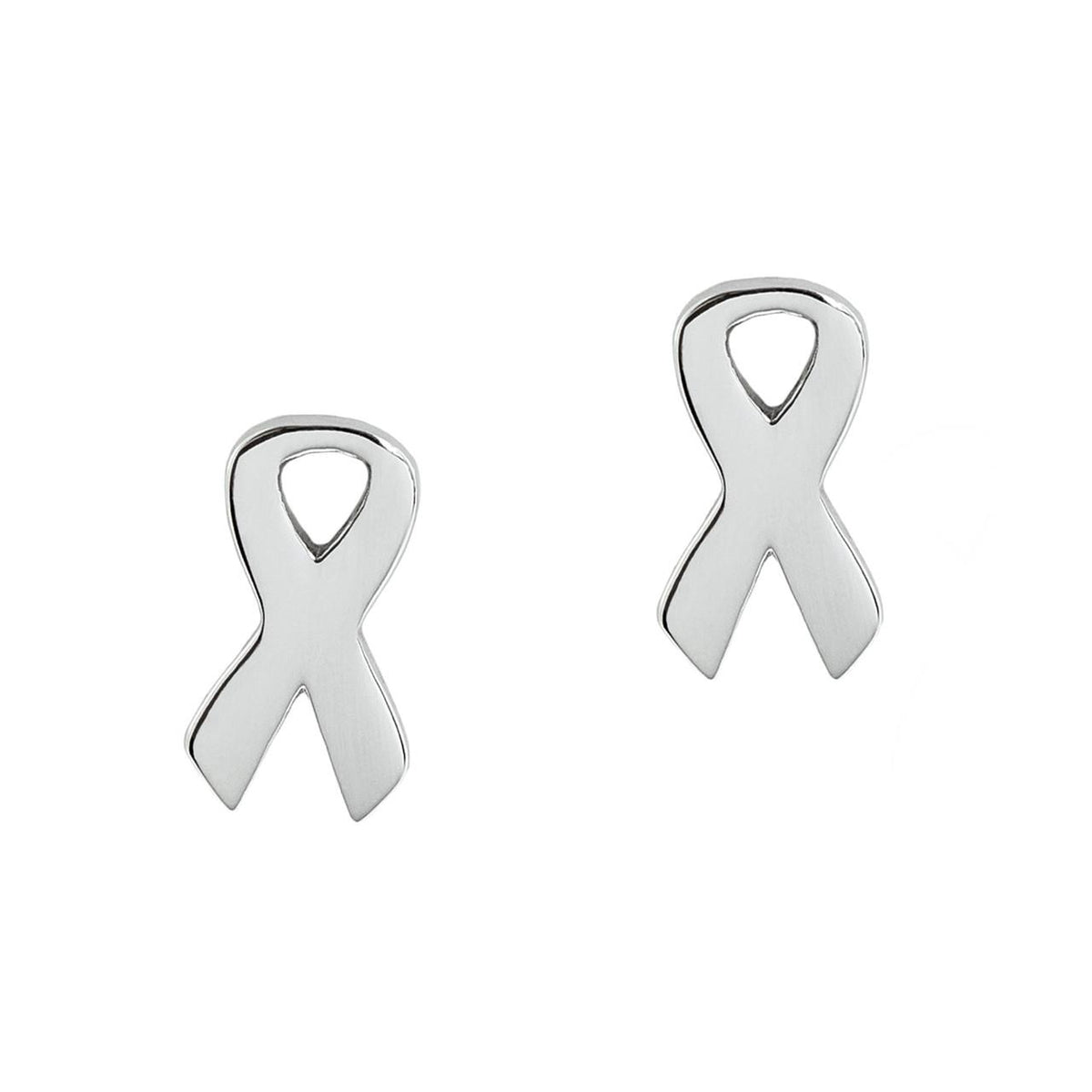 Joyful Sentiments Silver Cancer Awareness Ribbon Earrings