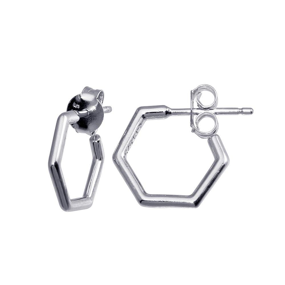 Infinity Luxe Jewelry Collection Hexagon Semi Hoop Earring