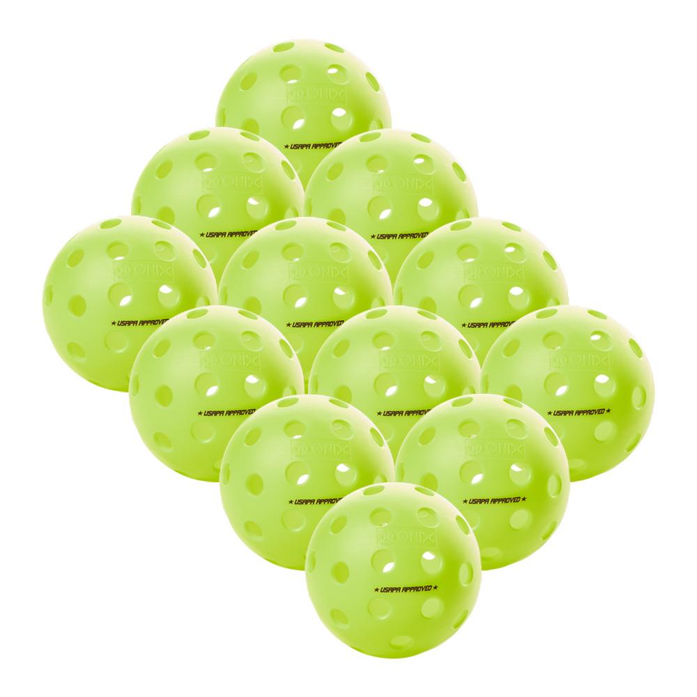 Onix Fuse Outdoor Neon Green Pickleballs 12 pk