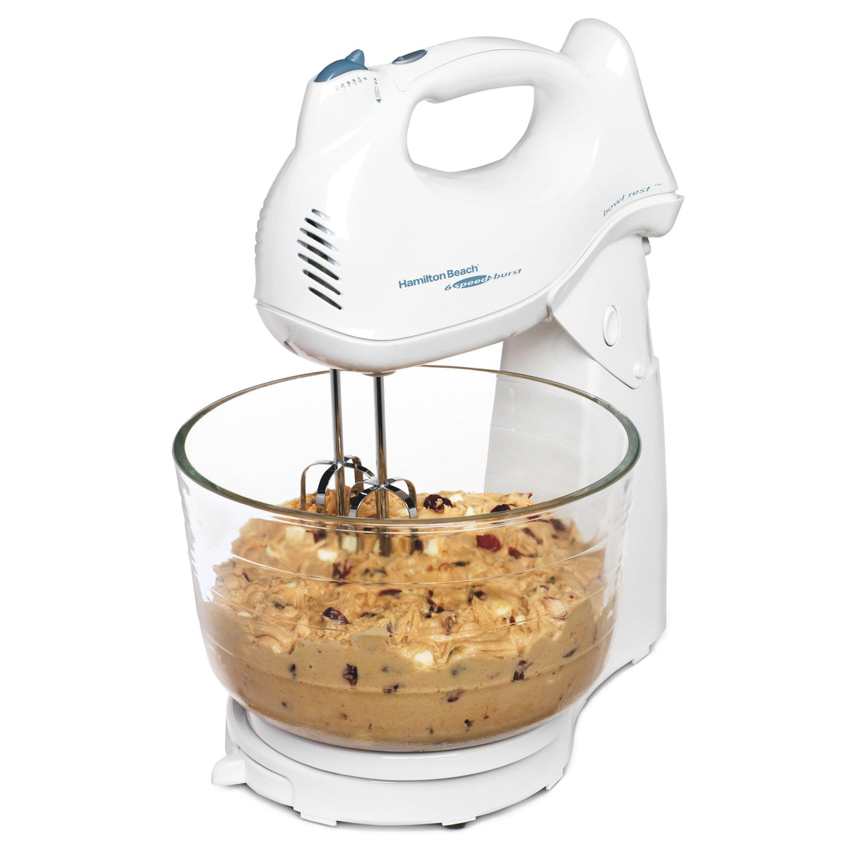 Hamilton Beach Power Deluxe 6 Speed Hand/Stand Mixer White