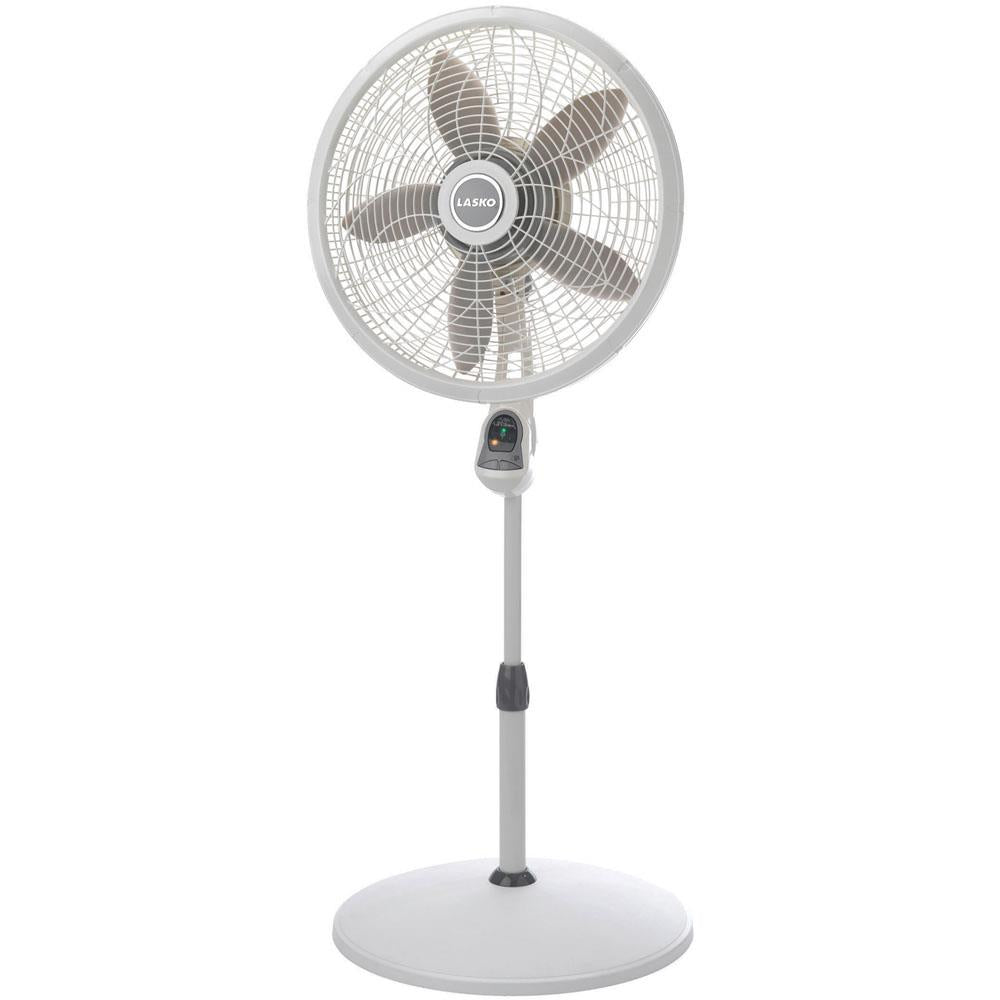 Lasko 18 In. Adjustable Elegance and Performance Pedestal Fan with Remote Control, White
