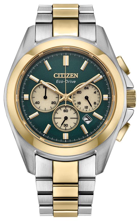 Citizen Watch Men's Sport Luxury Eco-Drive Stainless Steel Bracelet watch, Green dial