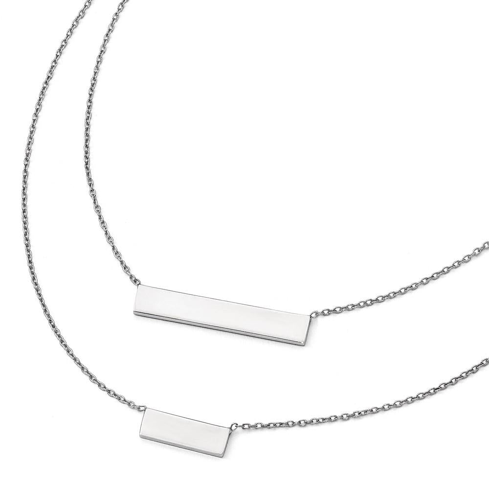 Distinctive Sterling Silver Double Bar Necklace