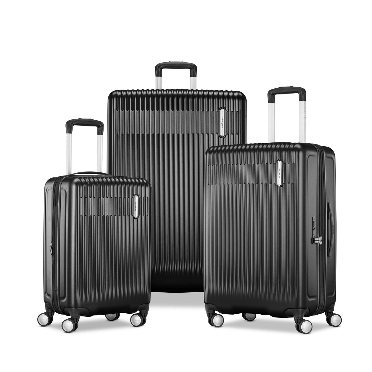Samsonite Opto 4 3pc Hardside Spinner Set Asphalt Black