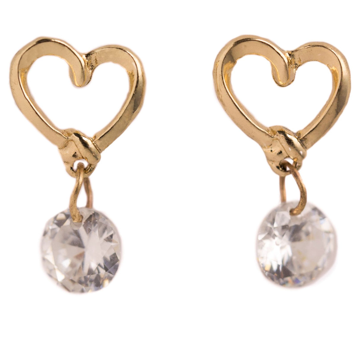 DKD Open Heart Crystal Dangle Earrings