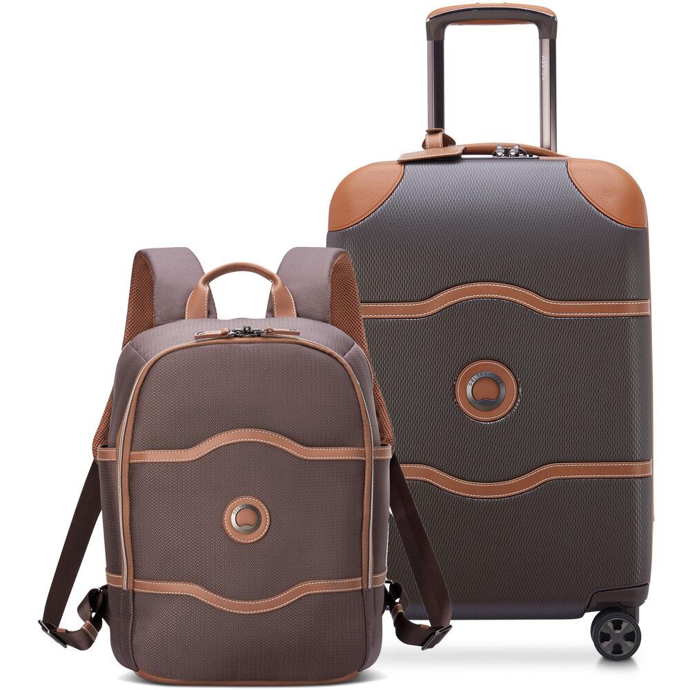 Delsey Chatelet Air 2.0 2-Piece Carry-On Luggage & Travel Backpack Set in Chocolate