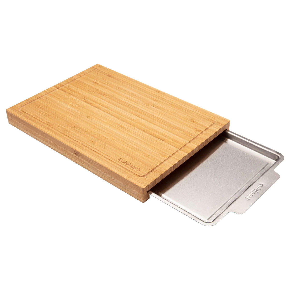 Cuisinart Outdoors Bamboo Cutting Board w/ Stainless Steel Tray