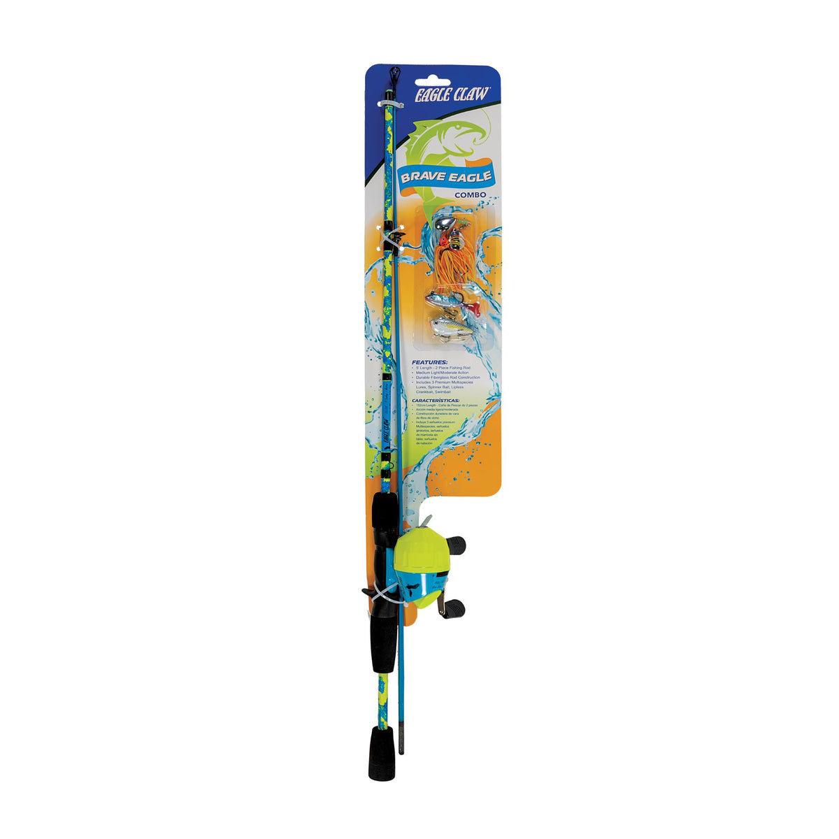 Brave Eagle Spincast Rod/Reel Combo, 2 pc. 5'