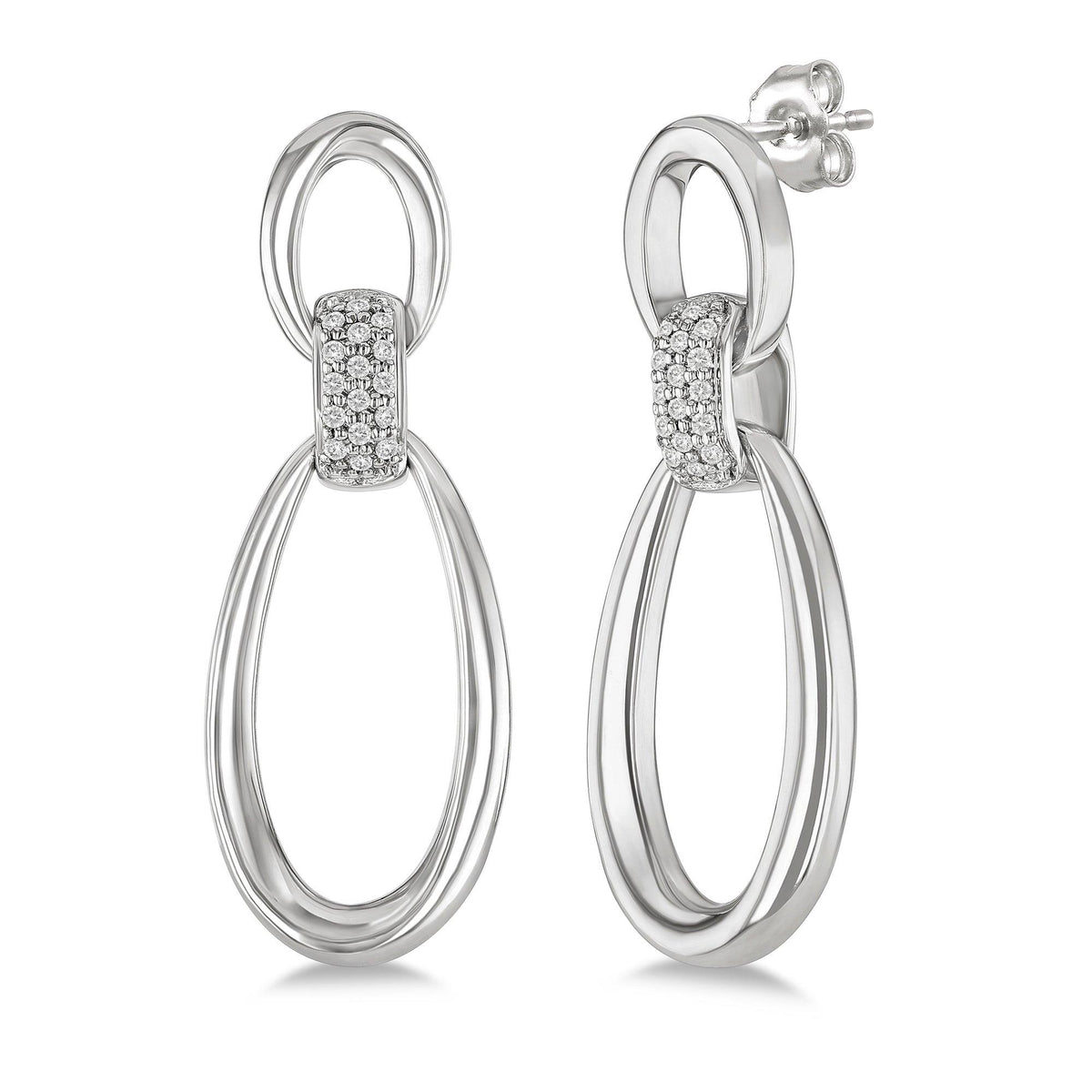 Jilco Diamond Oval Earrings