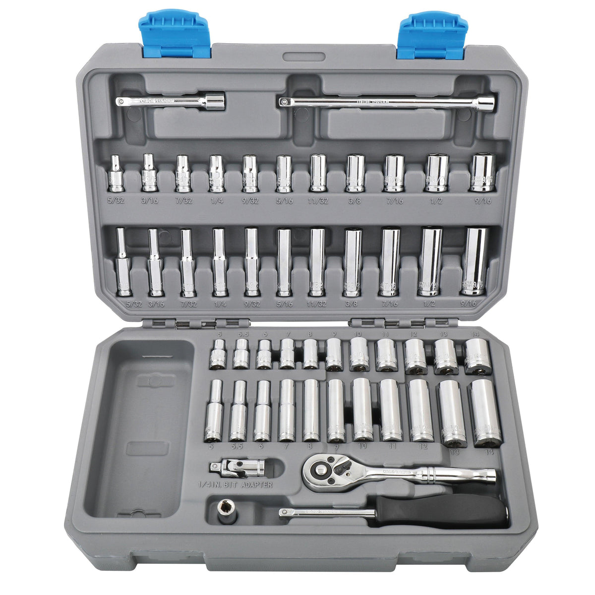 Apollo Tools 50pc 1/4" Drive Socket Set - SAE and Metric