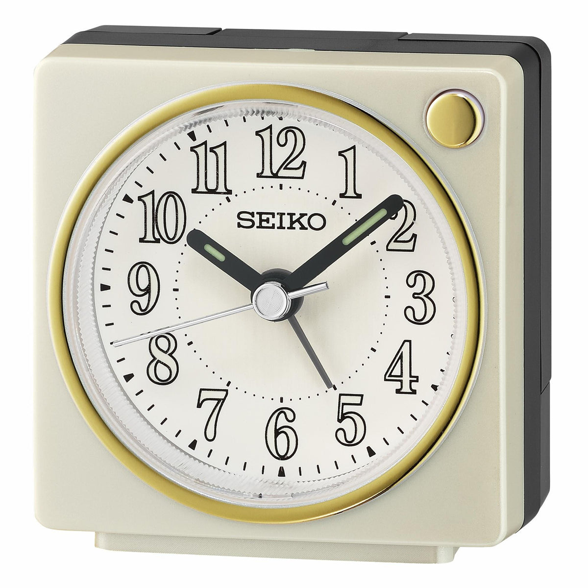 Seiko Clocks Bedside Alarm, Quartz, White
