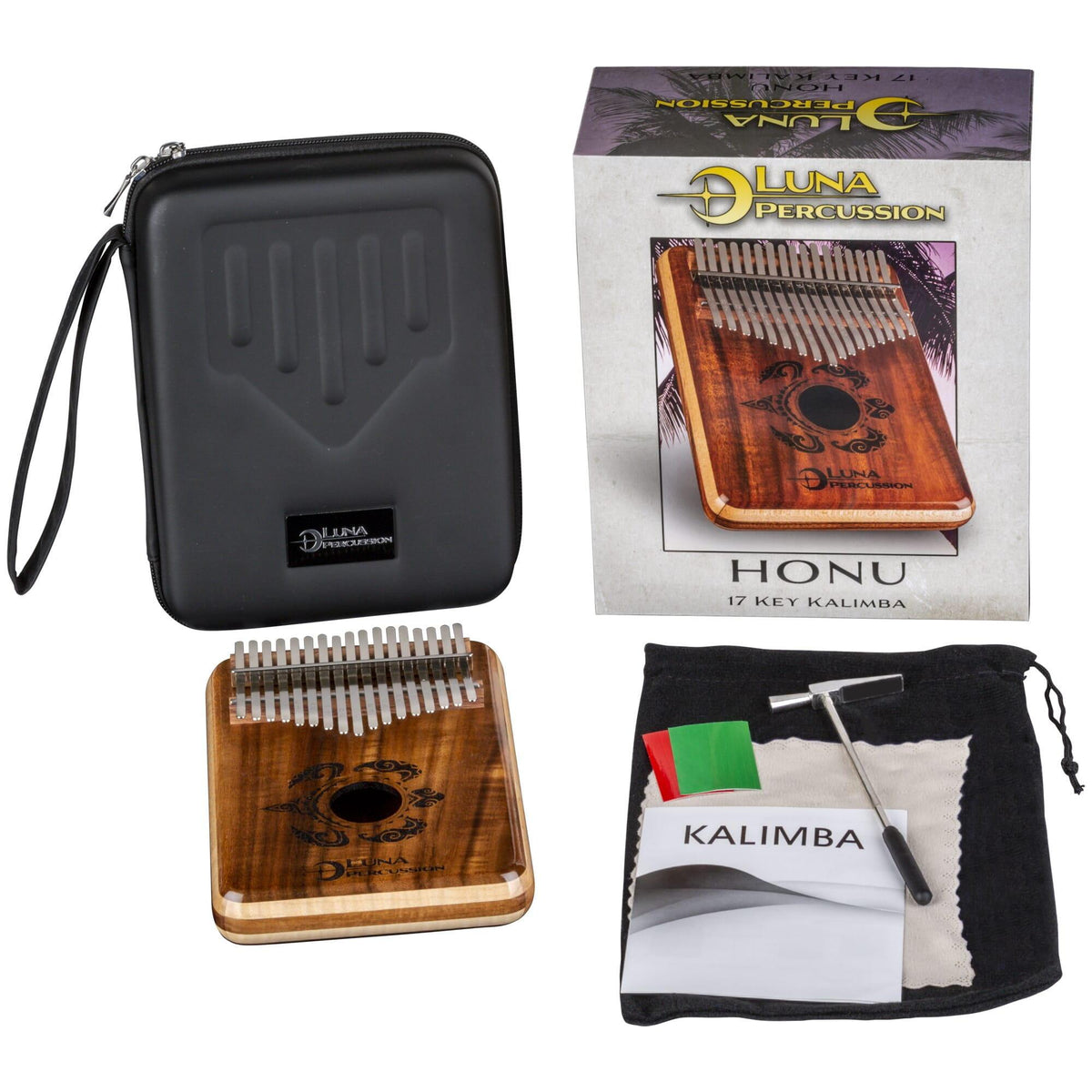 Luna Honu Koa 17 Key Kalimba Key of C