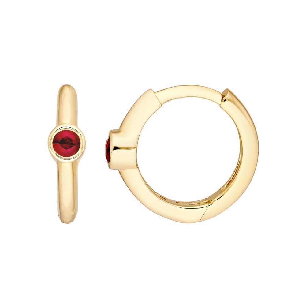 HAWLEY ST Ruby Bezel Mini Hoops