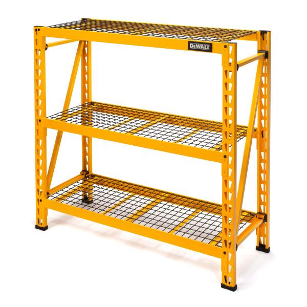 JS Products Dewalt 4' DXST4500-W Series Wire Deck Industrial Storage Rack: Yellow