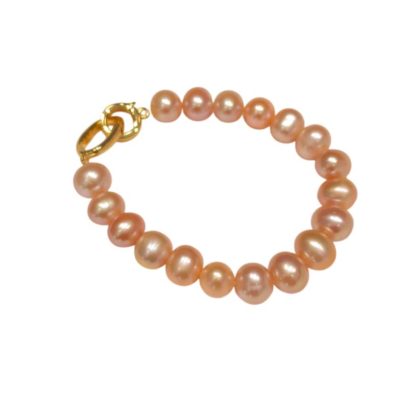 Completely Bella Peach Pearl Teardrop Bracelet