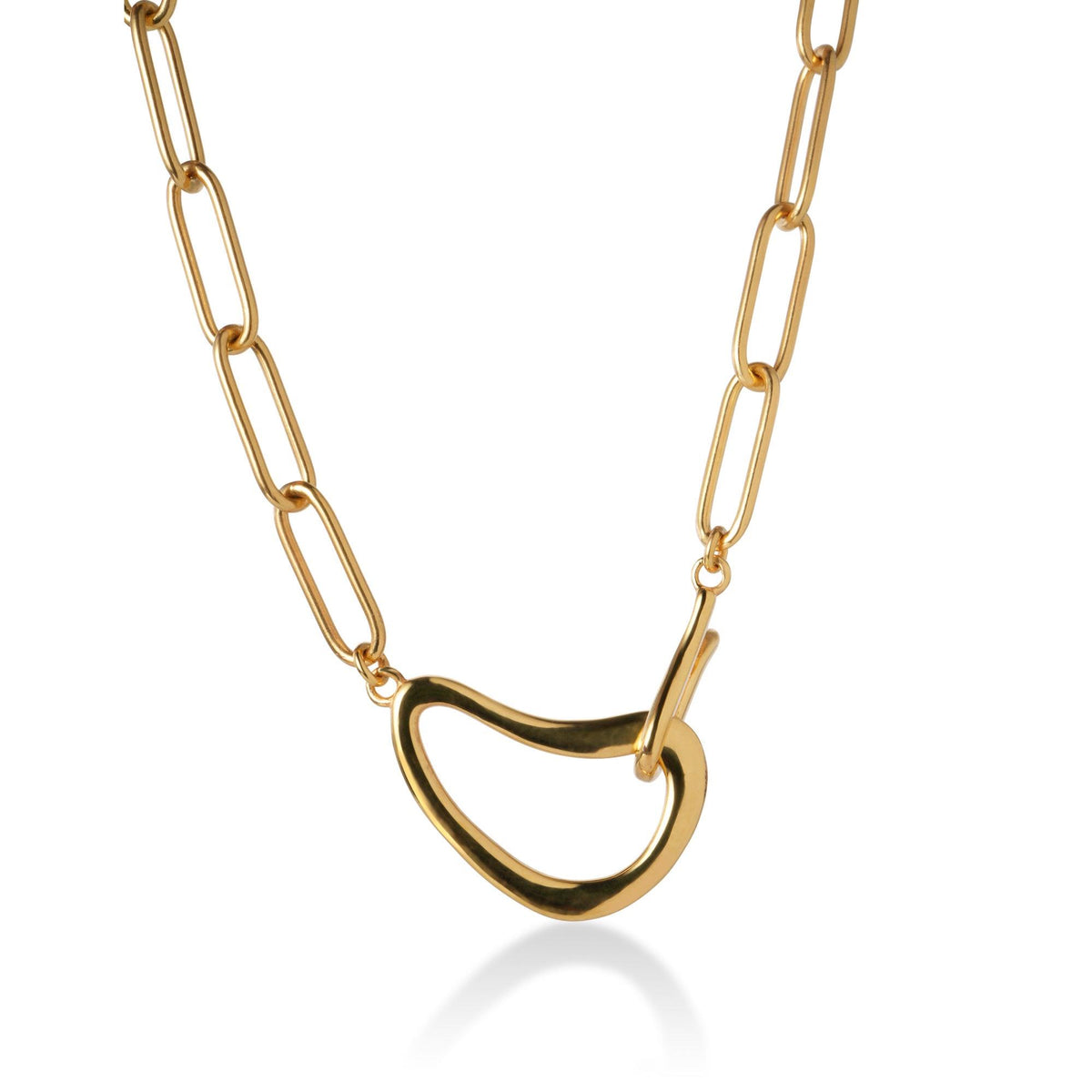 Jilco Abstract Paperclip Necklace Gold