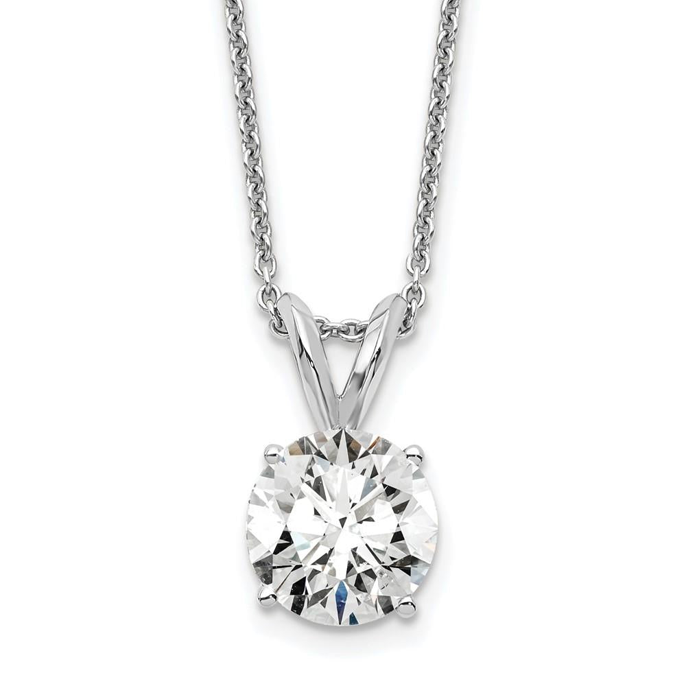 Distinctive 14K White Gold Lab Grown Diamond 1.00ct. Round Solitaire Necklace