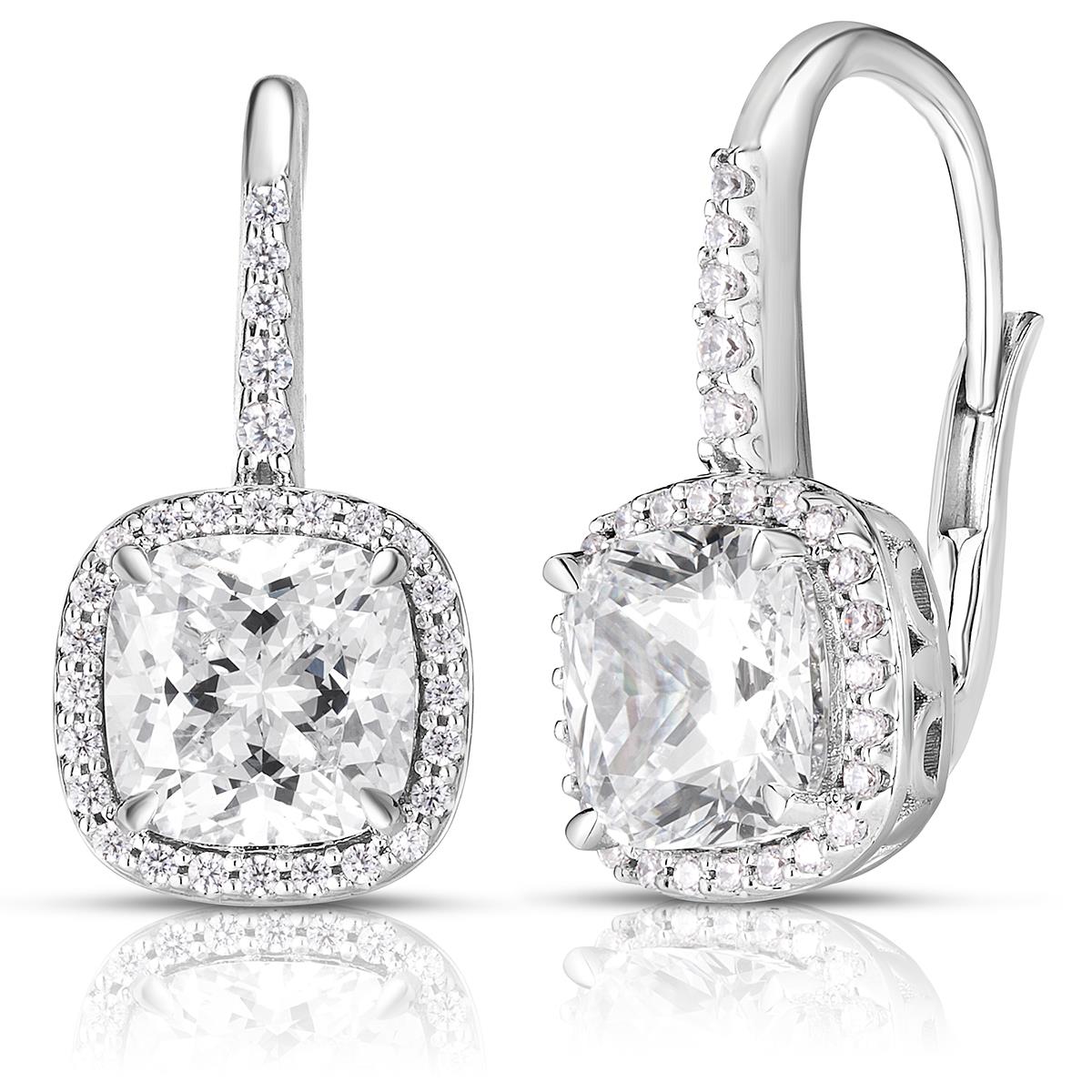 Jilco Inc White Topaz and Diamond Earrings
