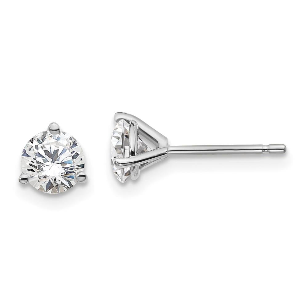 Distinctive 14K White Gold Lab Grown Diamond 1ctw 3 Prong Earrings
