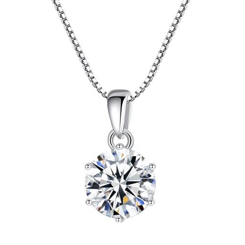 Completely Bella Sterling Silver 7mm Round Cut Moissante Stud Pendant