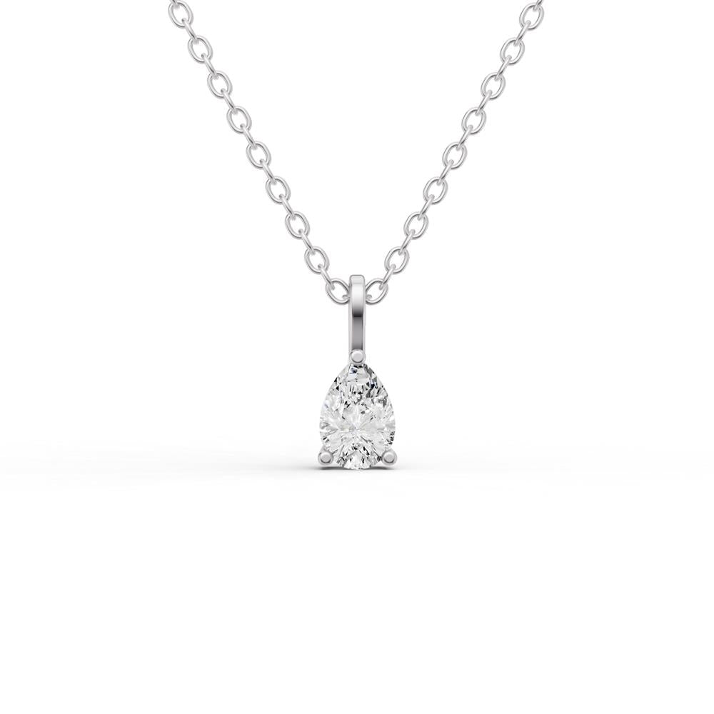 Prestige Boutique Diamonds Pear Lab Diamond Solitaire Pendant Size 0.5 CTW