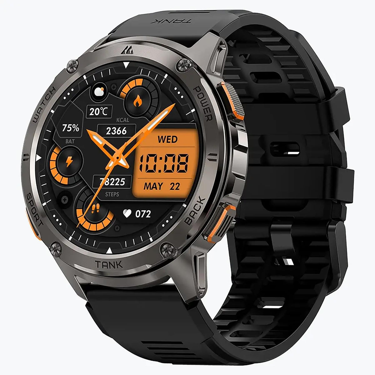 KOSPET TANK T3 1.43-In. AMOLED Smartwatch with Silicone Band (Black)